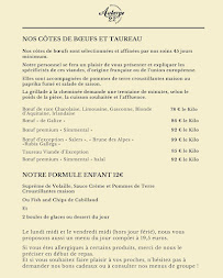 Menu / carte de Auberge 22 à Biarritz