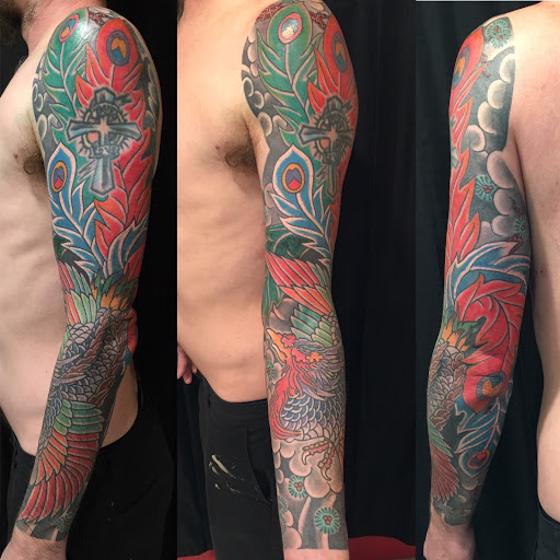 Explore optical illusion tattoo ideas, creative tattoo ideas in Dallas, available at Carl Hallowell, Horisho