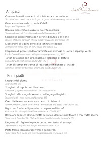 Carte du Ristorante Santa Maria Formosa à Venice