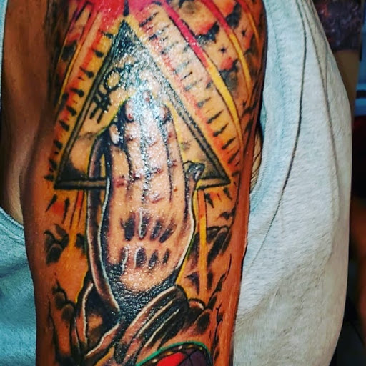 Explore half sleeve mens tattoo ideas, creative tattoo ideas in Englewood, available at The Original Big Daddy Tattoo & Body Piercing est.1997 est.1997