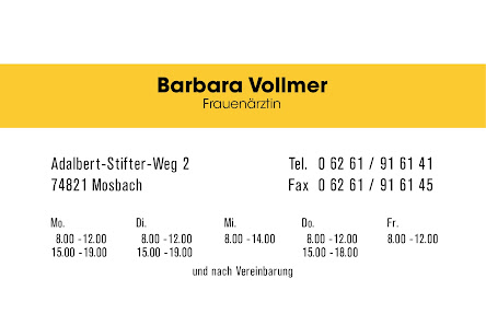 Barbara Vollmer Adalbert-Stifter-Weg 2, 74821 Mosbach, Deutschland