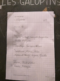 Le Galopin - Belleville à Paris menu