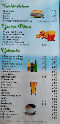 Menu du Luis Imbiss am Strand à Altwarp