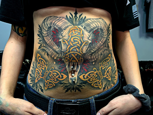 Explore back of shoulder tattoo ideas, creative tattoo ideas in Roanoke, available at Saint Cecilias Art Studio