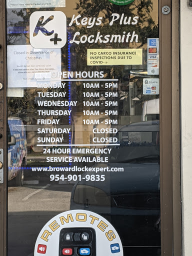 Locksmith «Keys Plus Locksmith», reviews and photos, 2832 Stirling Rd, Hollywood, FL 33020, USA