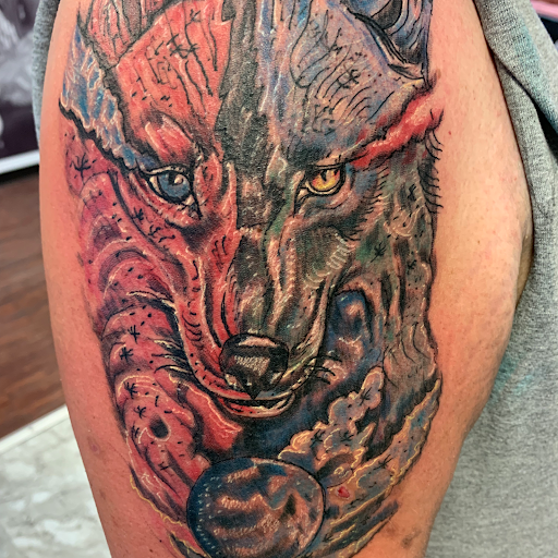 Explore calcifer tattoo ideas, creative tattoo ideas in Seymour, available at American Gypsy Tattoo Corp.