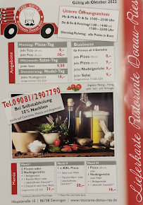 Menu / carte de Ristorante Donau Ries à Deiningen