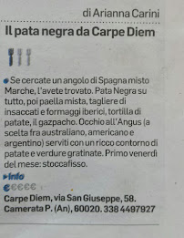 Menu / carte de Carpe Diem à Camerata Picena