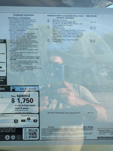 Toyota Dealer «Toyota Of Whittier», reviews and photos, 14577 Whittier Blvd, Whittier, CA 90605, USA