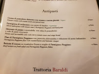 Restaurant Trattoria Baraldi à Bologna (la carte)