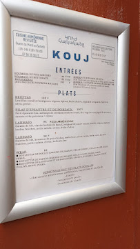 Restaurant arménien KOUJ à Bayonne (le menu)