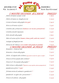 Menu du Al Pomo d'Oro à Sesto San Giovanni