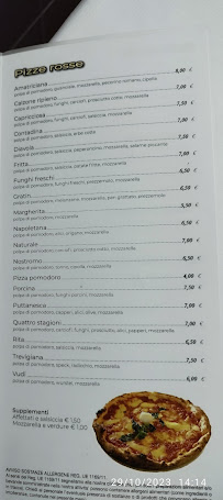 Menu / carte de Ristorante Il Coppetto à Ostra