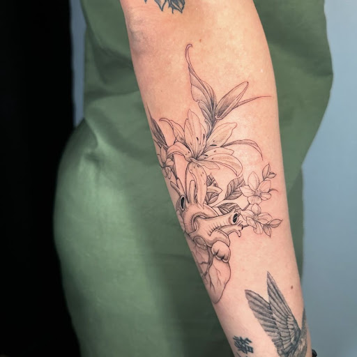 Explore scenery tattoo ideas, creative tattoo ideas in Kissimmee, available at Fallen Sparrow Tattoo Co