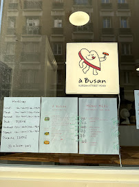 Restaurant coréen À Busan à Paris - menu / carte