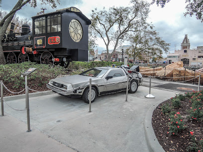 Back to the Future DeLorean Time Machine and Jules Verne Train