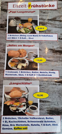 Menu du Eiscafé Eiszeit à Flensburg