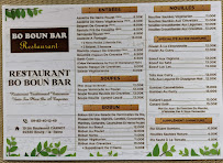 Menu / carte de Bo Boun Bar à Bourg-la-Reine