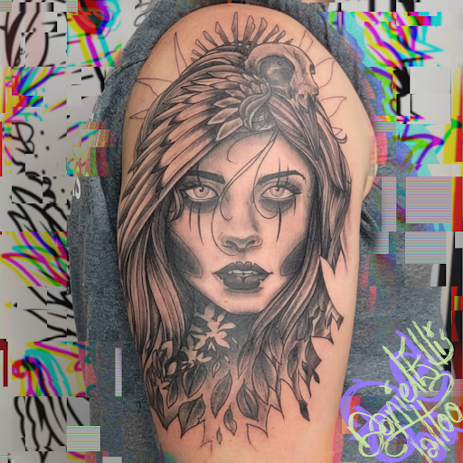 Explore upper arm tattoo ideas, creative tattoo ideas in Warner Robins, available at Atomic Valkyrie
