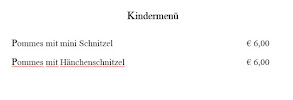 Restaurant allemand Schnitzelrestaurant Olsberg à Olsberg (le menu)