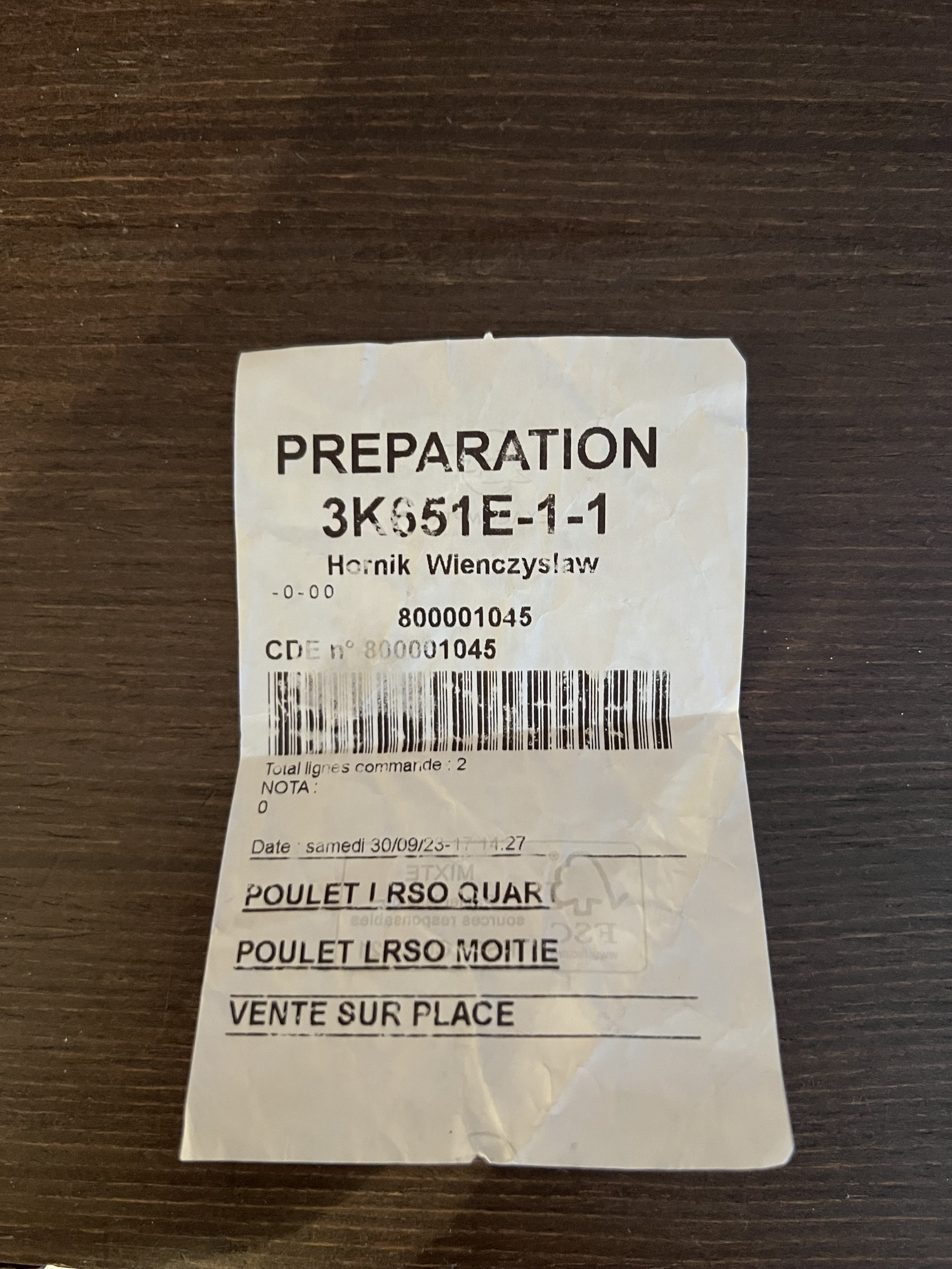 Photo n° 1 de l'avis de Wienczyslaw.o fait le 20/10/2023 à 06:00