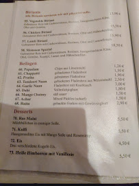 Restaurant indien Monsoon - Indian Cuisine à Wedel (la carte)