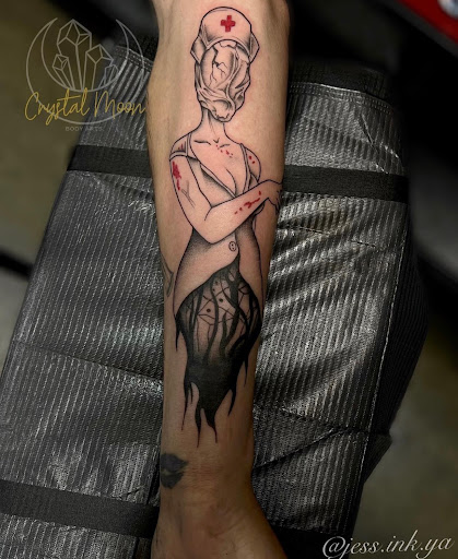 Explore two daughters tattoo ideas, creative tattoo ideas in Bloomington, available at Crystal Moon Body Arts