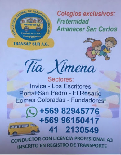 Opiniones de TRANSPORTE ESCOLAR TIA XIMENA en San Pedro de La Paz - Servicio de transporte