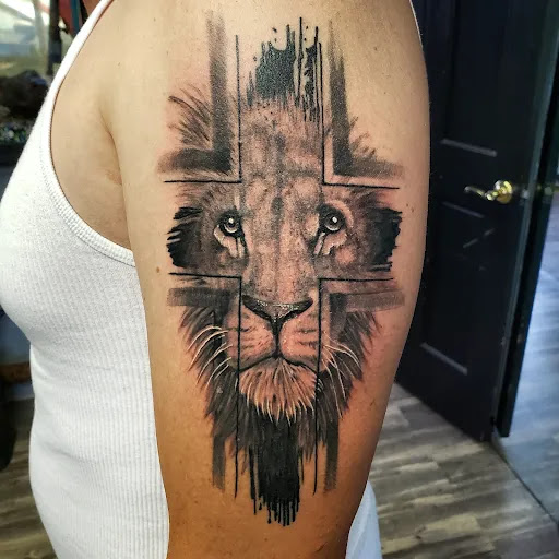 Explore name tattoo placement ideas, creative tattoo ideas in Mcminnville, available at Iron Tusk Tattoos