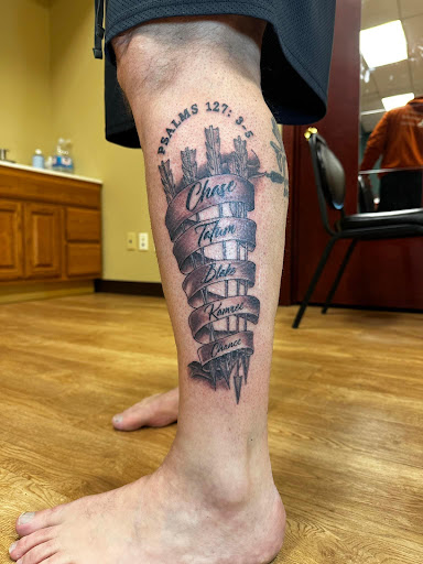 Explore shin tattoo ideas male, creative tattoo ideas in New Hampton, available at Crescent Moon Tattoo