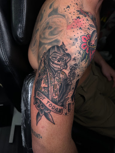 Explore rockabilly tattoo ideas, creative tattoo ideas in Englishtown, available at Battlefront Tattoo Company