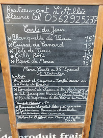 L'Allée fleurie à Bagnères-de-Bigorre menu