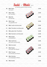 TokiHaus à Storkow menu