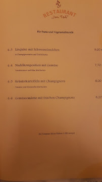 Menu / carte de Restaurant Im Tal à Langelsheim