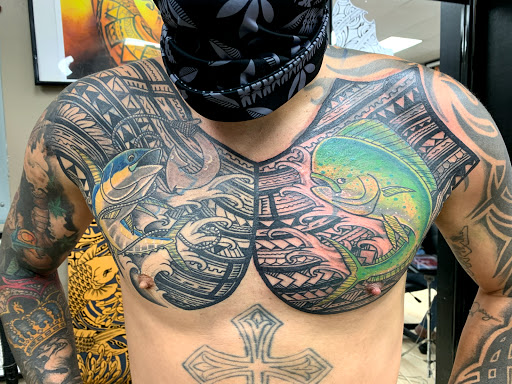 Explore blacked out tattoo ideas, creative tattoo ideas in Hilo, available at Native Flesh Tattoo