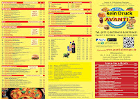 Menu / carte de Pizza Service Avanti à Stuttgart