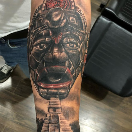 Explore tattoos behind ear ideas, creative tattoo ideas in Astoria, available at Xolotl Tattoo Gallery