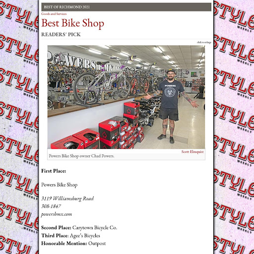 Bicycle Store «Powers Bike Shop», reviews and photos, 711 Hospital St #1, Richmond, VA 23219, USA