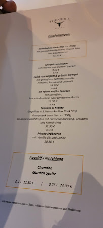 Restaurant de grillades à l'américaine The Grill à Bremen (le menu)