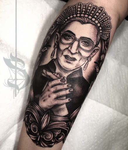 Explore first child tattoo ideas for dad, creative tattoo ideas in Lopez Island, available at Soot and Bone Body Art Studio