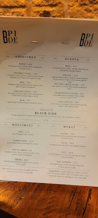 Restaurant turc Black Pide à Paris - menu / carte