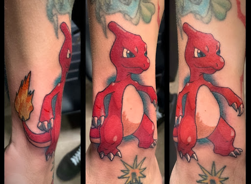 Explore background shading tattoo ideas, creative tattoo ideas in Sunbury, available at Knuckles & Needles Tattoo Parlor