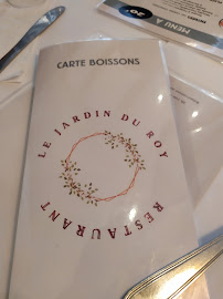 Restaurant français Le Jardin du Roy à Paris (le menu)