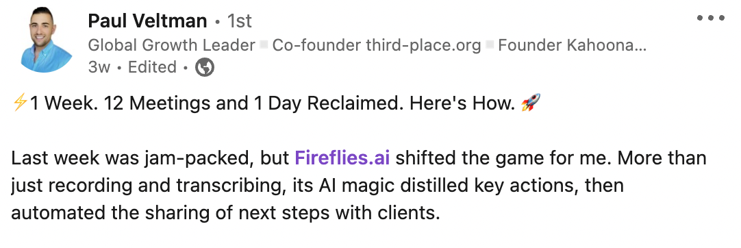 Fireflies.ai vs Otter.ai - Customer testimonial