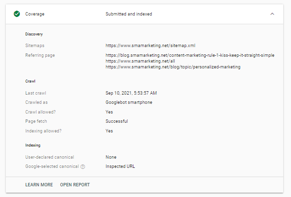 Search Console creating a sitemap