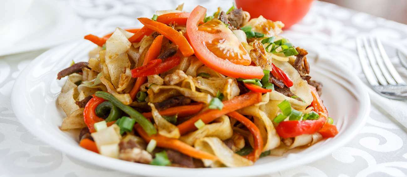 famous landmarks in mongolia, tsuivan, stir-fried noodle dish