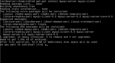 Instal mysql-server dan client