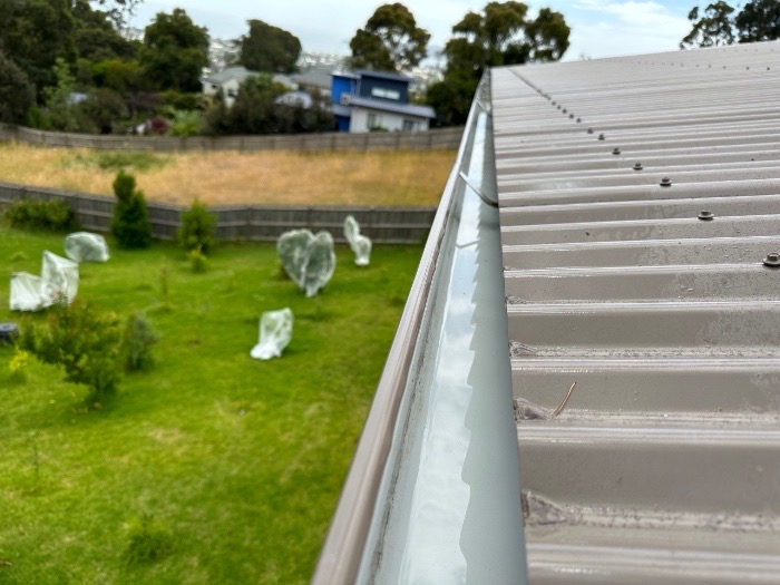 This is how clean gutters can be by flushing them