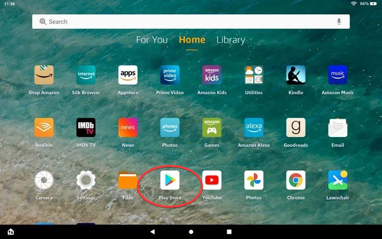 play store on fire tablet home screen