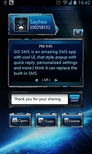Wew Apk DL: Update of GO SMS Pro Space Popup ThemeEX apk Free